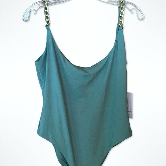 Lovewave Pua Swimsuit Chain Strap one piece bathing sage Revolve NWT $128 Sz M - Picture 3 of 11